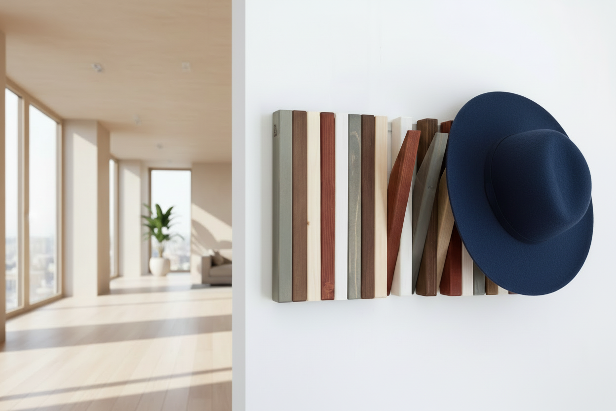 Hanger Lemnart-R3 – Handcrafted Multicolour Wooden Wall Rack