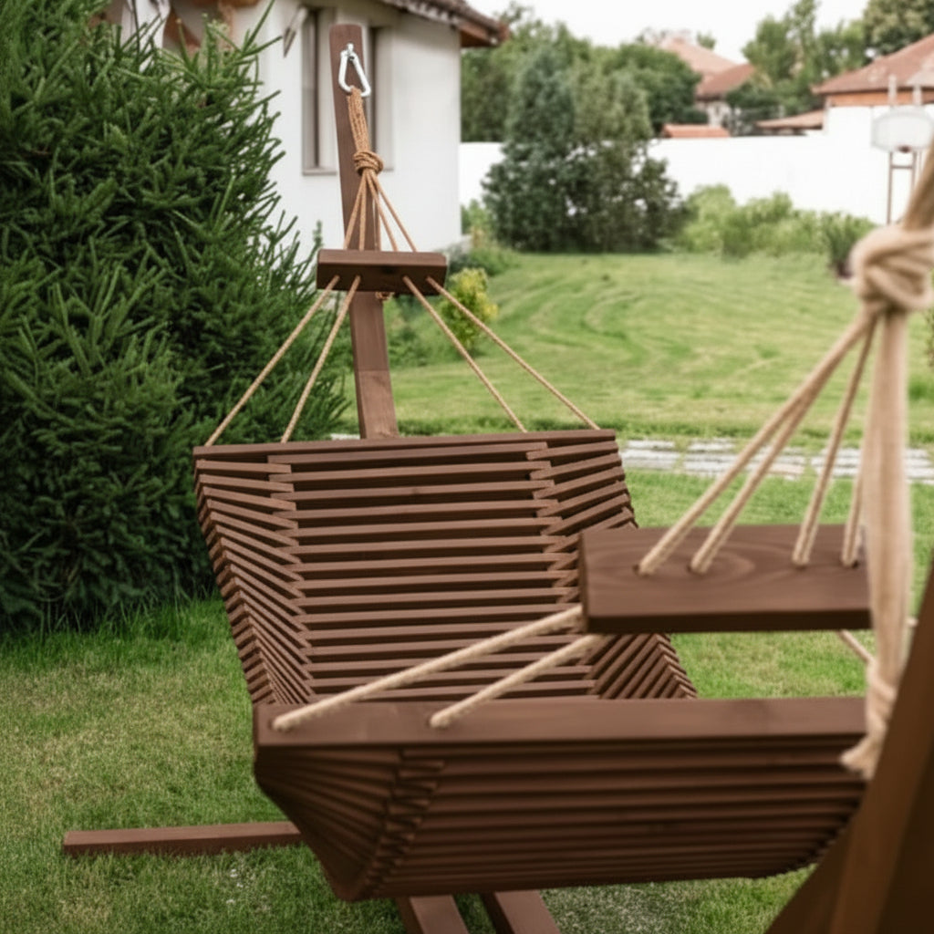 SAKART Wooden Hammock with or without Stand - Outdoor Garden Hammock