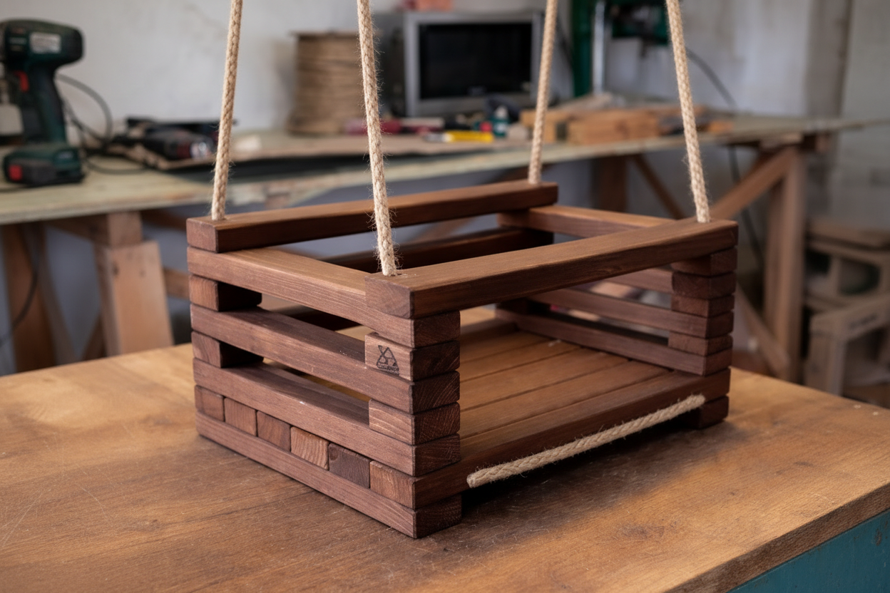 SAKART Handcrafted Wooden Toddler Swing ( Ages 2-5) Eco Friendly Kids Swing