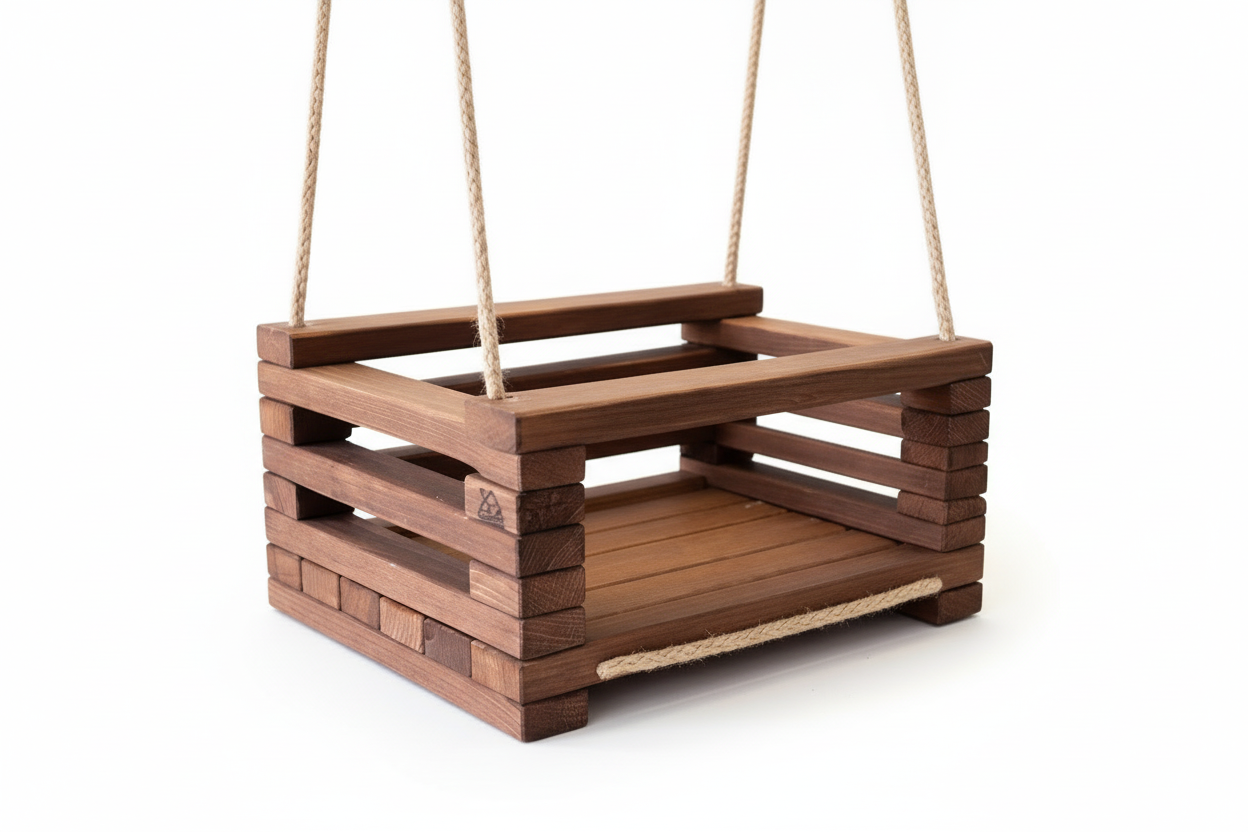 SAKART Handcrafted Wooden Toddler Swing ( Ages 2-5) Eco Friendly Kids Swing