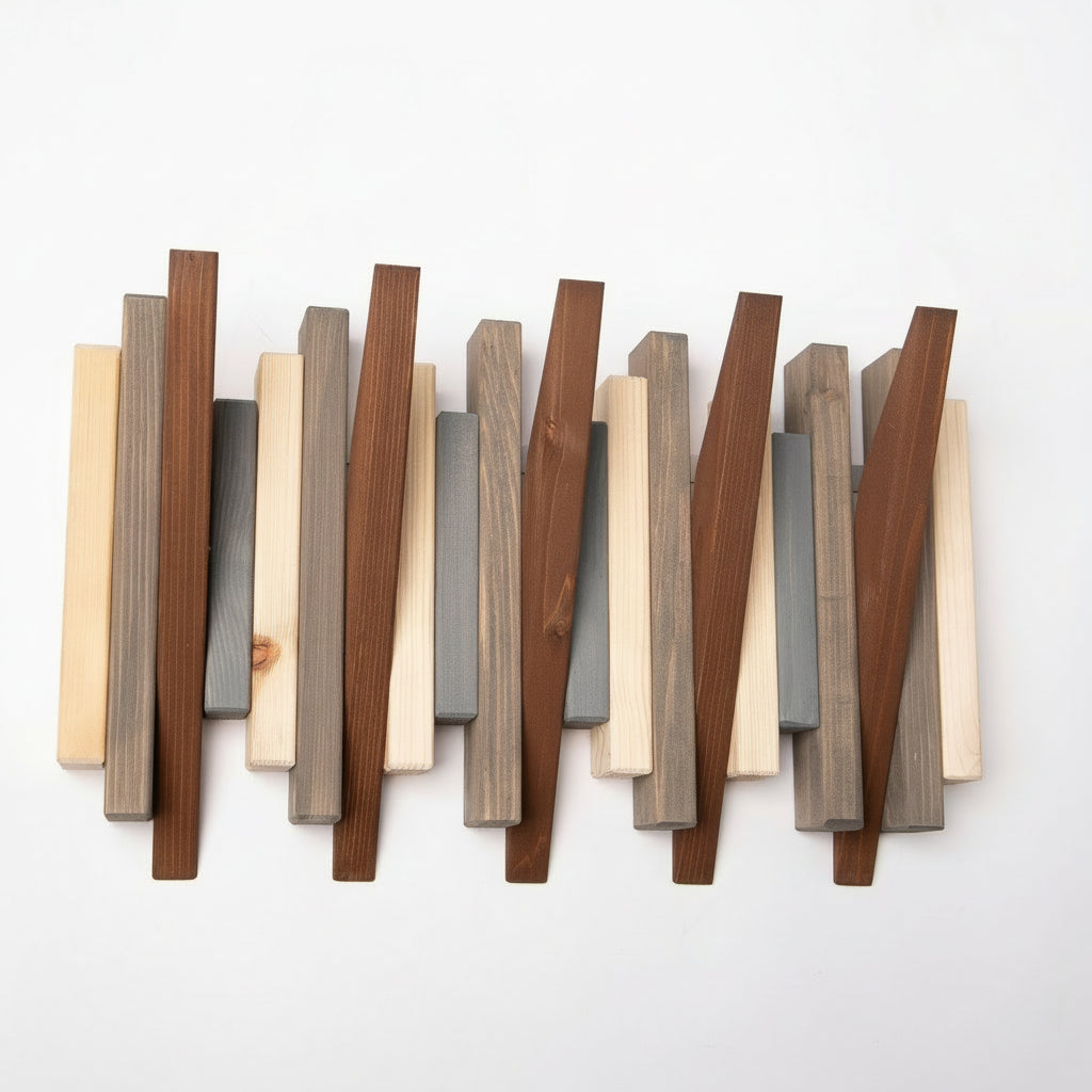 Multicolour Wood Wall Rack - Solid Wood Entryway Shelf | Lemnart-N