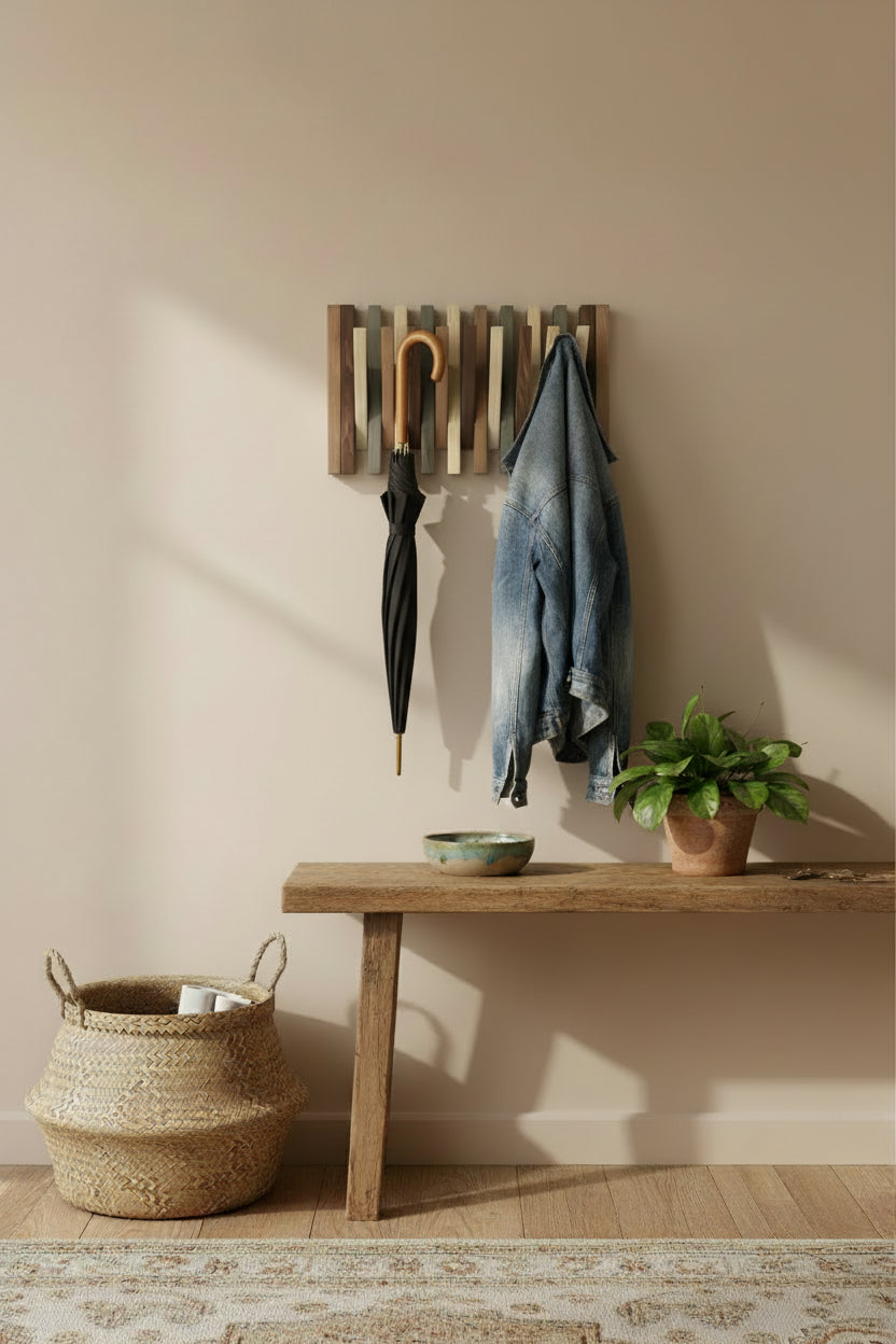 Hanger Lemnart-R1 – Handcrafted Multicolour Wooden Wall Rack