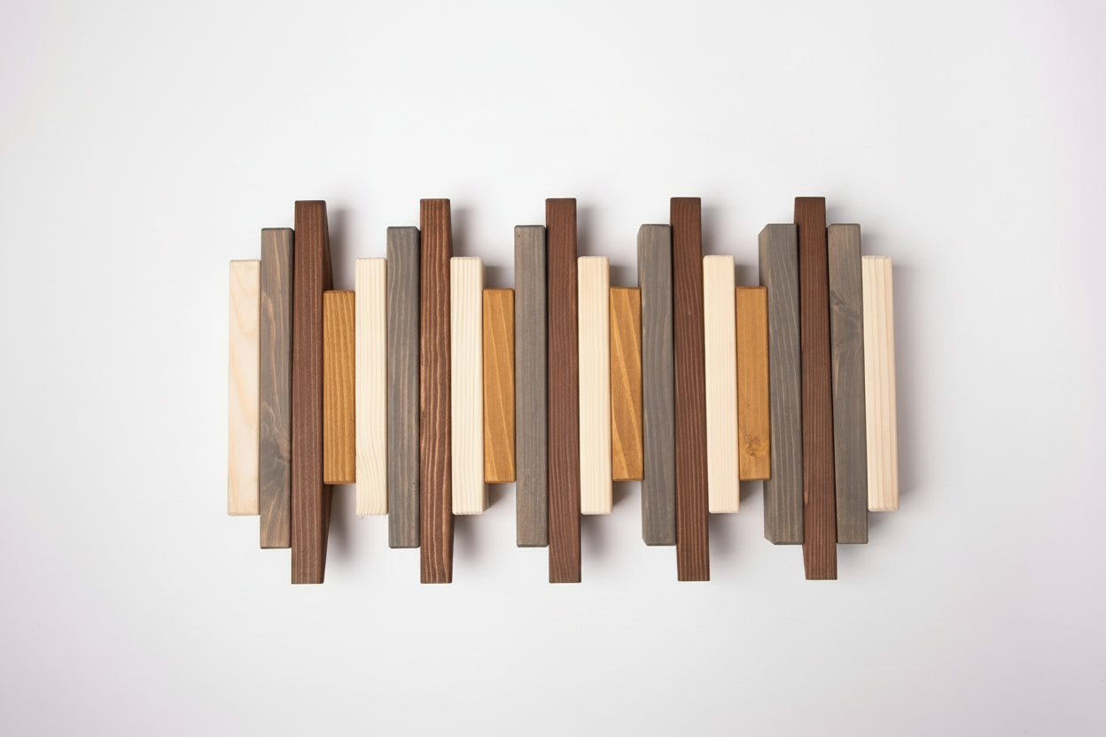 Multicolour Wooden Wall Rack - Solid Wood Entryway Shelf | Lemnart-N2