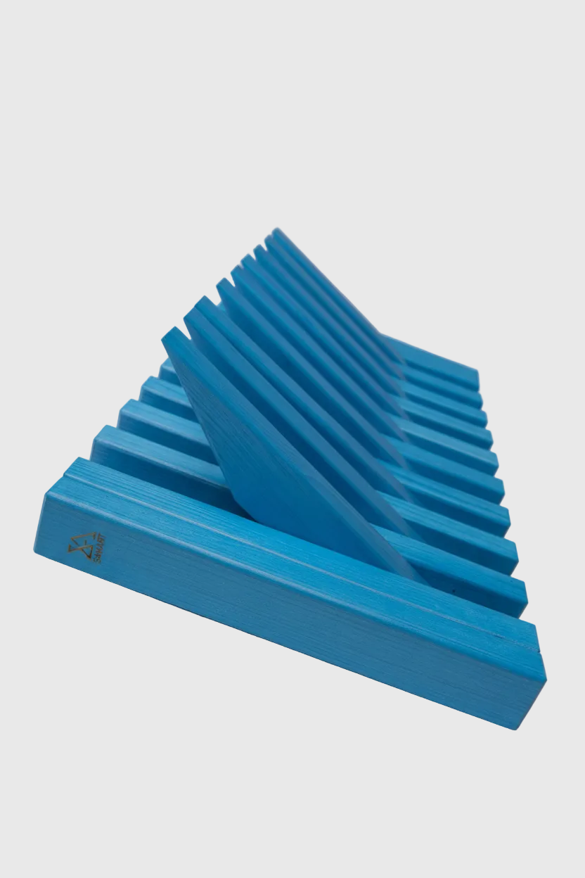 Blue Wooden Wall Rack - Handcrafted Solid Wood Shelf  | Lemnart-R