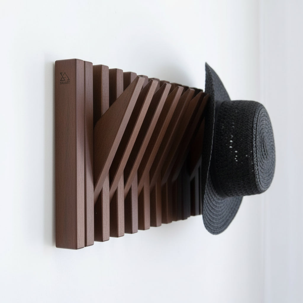 Hanger Lemnart-R – Handcrafted Chocolate Wooden Wall Rack