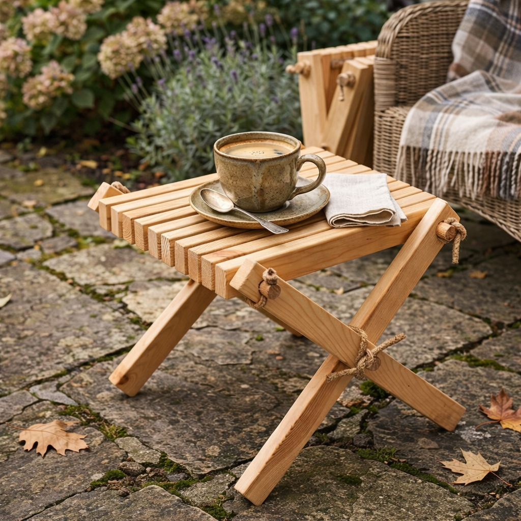 Wooden Side Table / Stool - Handmade Garden & Patio Furniture