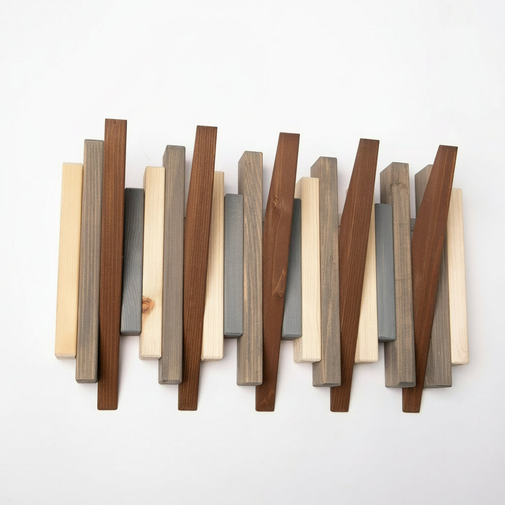 Multicolour Wood Wall Rack - Solid Wood Entryway Shelf | Lemnart-N