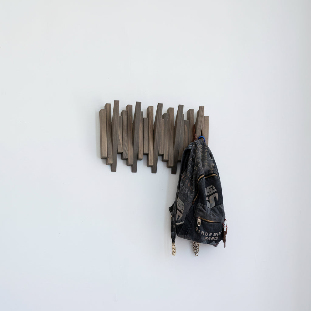 Taupe Wooden Wall Rack - Entryway Coat Rack | Lemnart-N