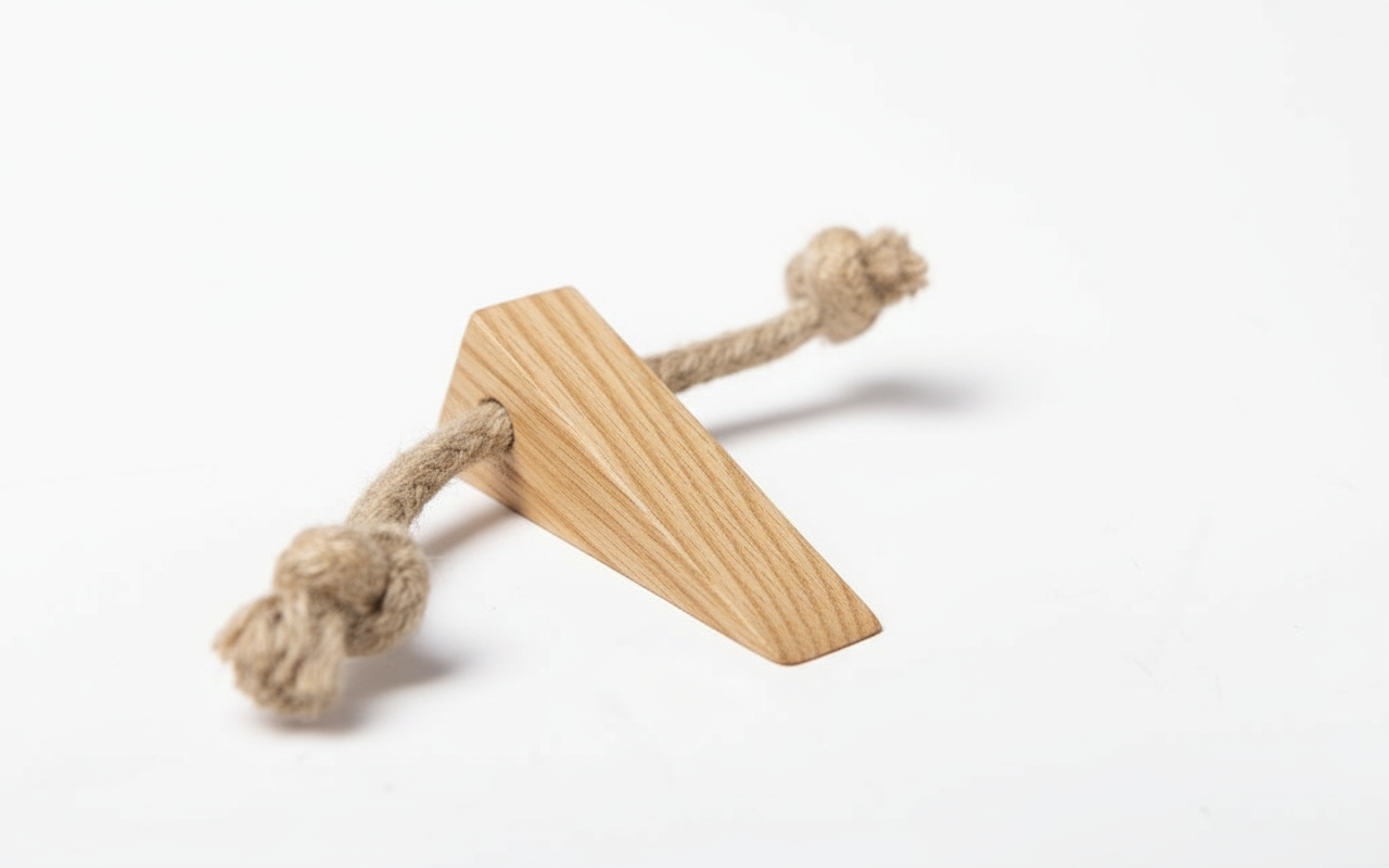 Handcrafted Eco Wooden Door Stopper-Natural
