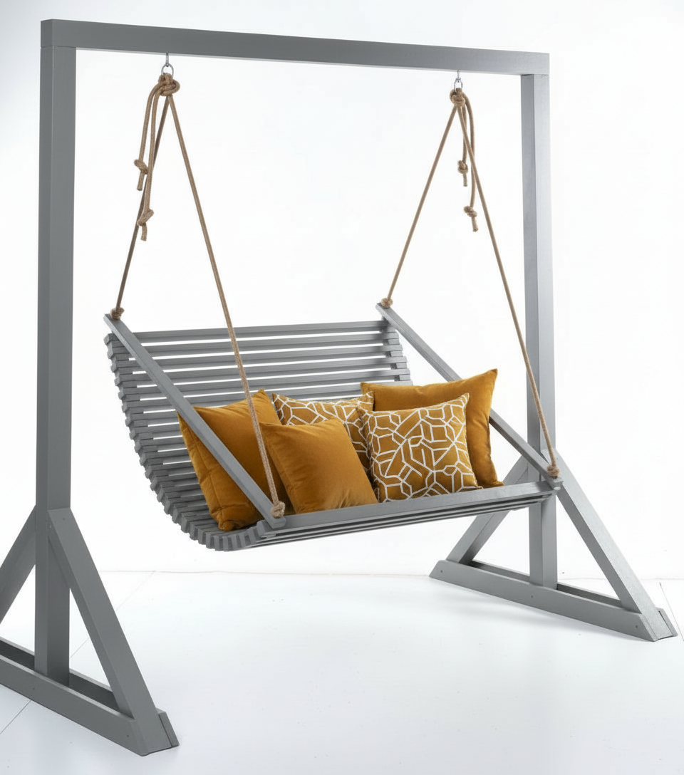 Double Wooden Garden Swing for Adults - With or Without Stand | Outdoor Garden Swing