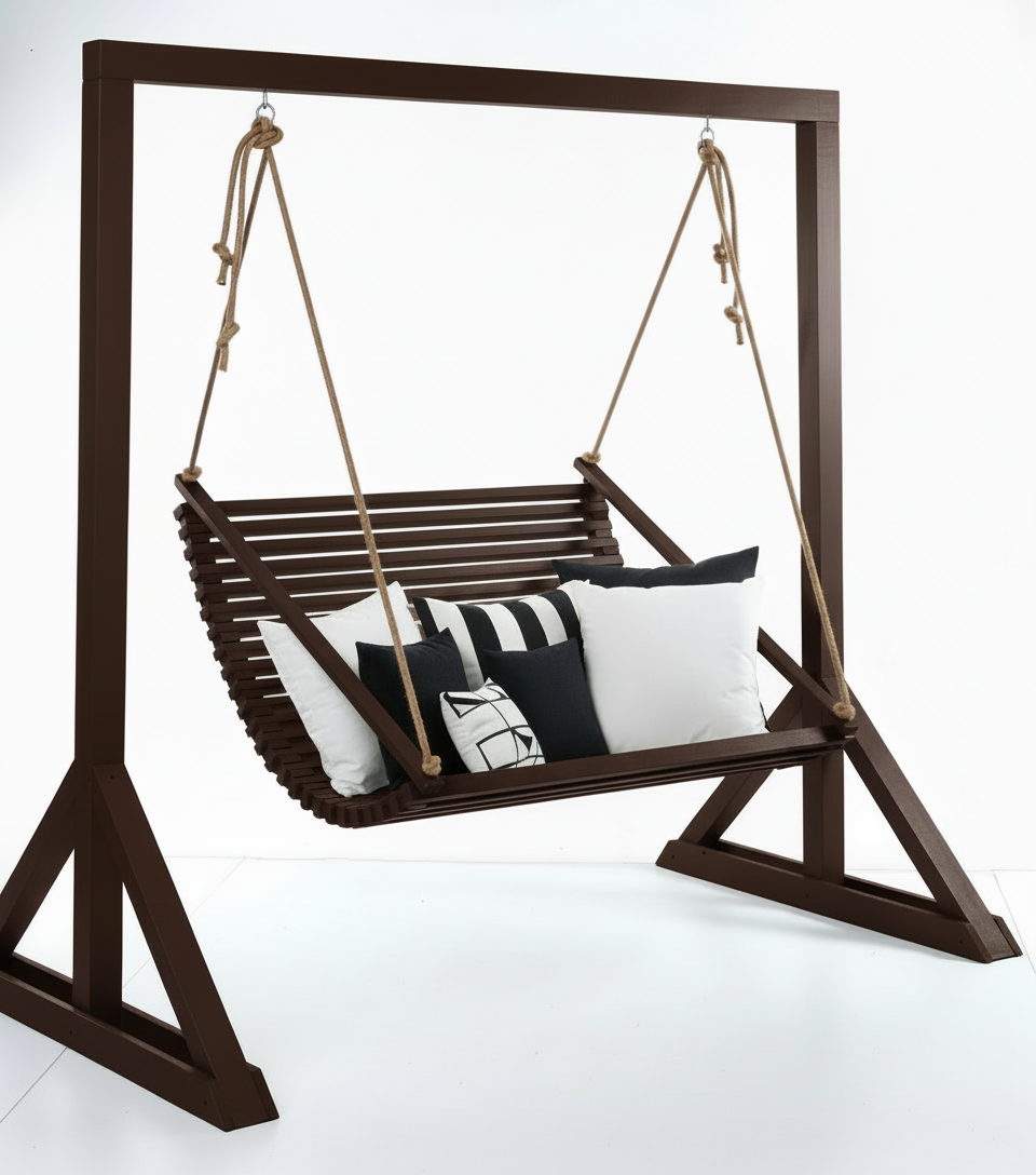 Double Wooden Garden Swing for Adults - With or Without Stand | Outdoor Garden Swing