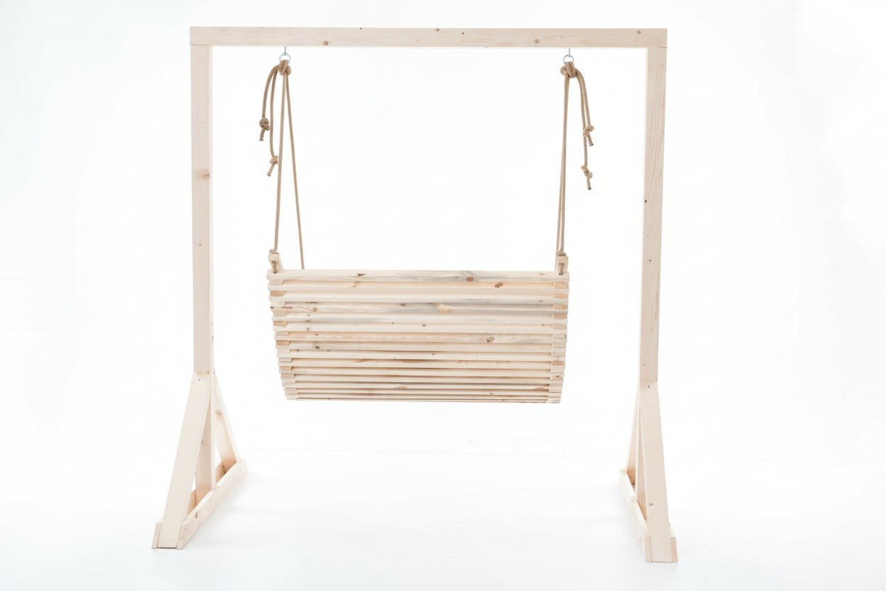 Double Wooden Garden Swing for Adults - With or Without Stand | Outdoor Garden Swing
