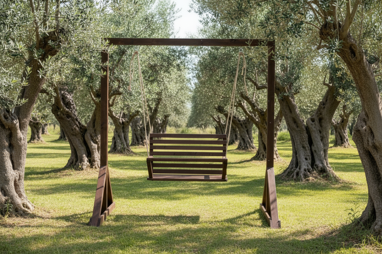 SAKART Double Wooden Kids Swing (Ages 3–12)