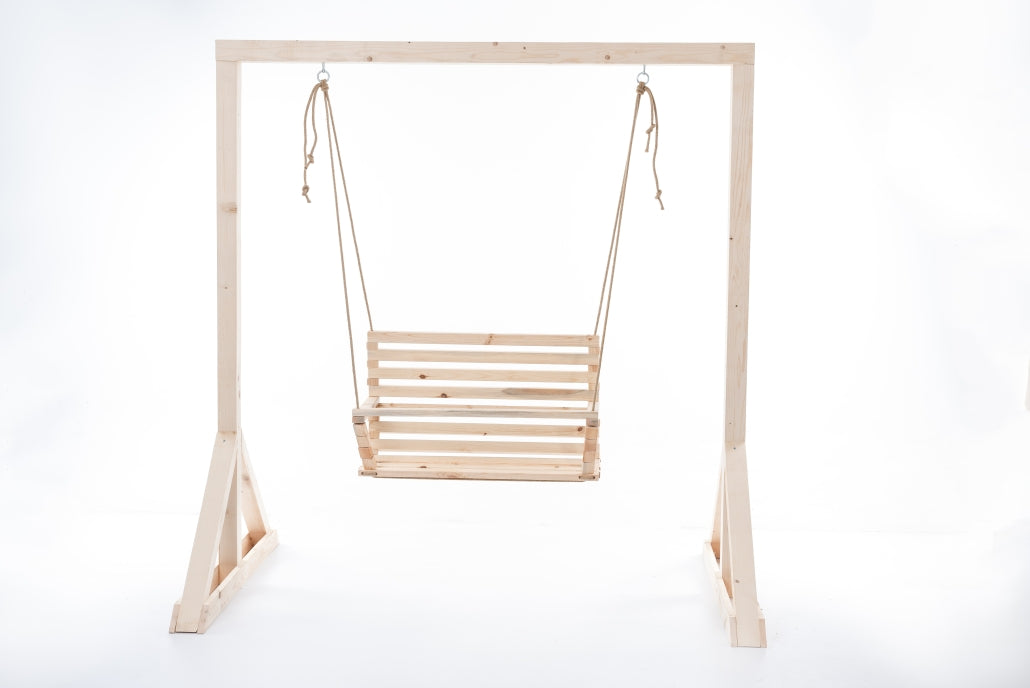 SAKART Double Wooden Kids Swing (Ages 3–12)