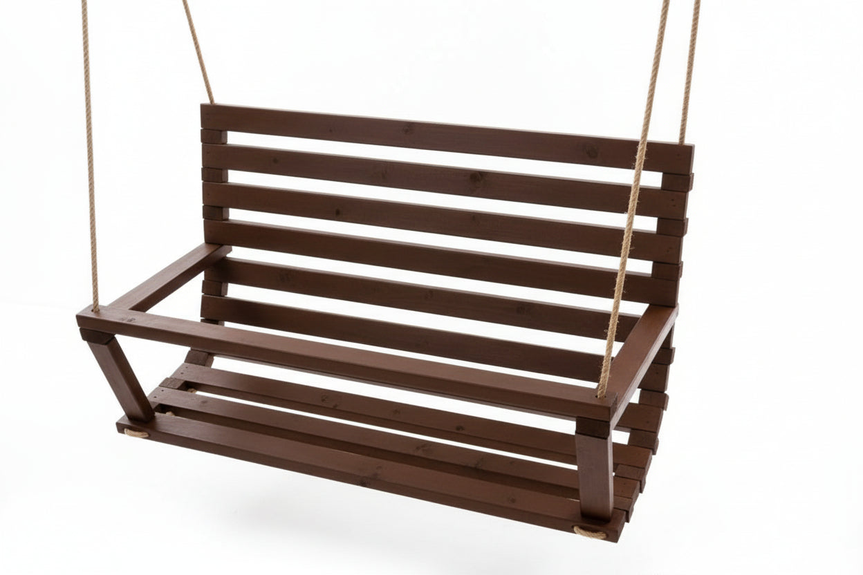 SAKART Double Wooden Kids Swing (Ages 3–12)