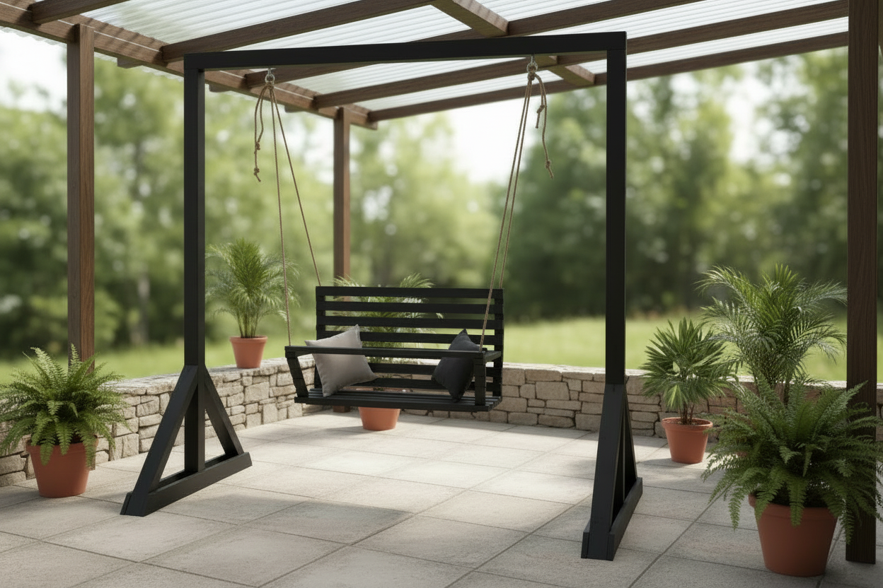 SAKART Double Wooden Kids Swing (Ages 3–12)