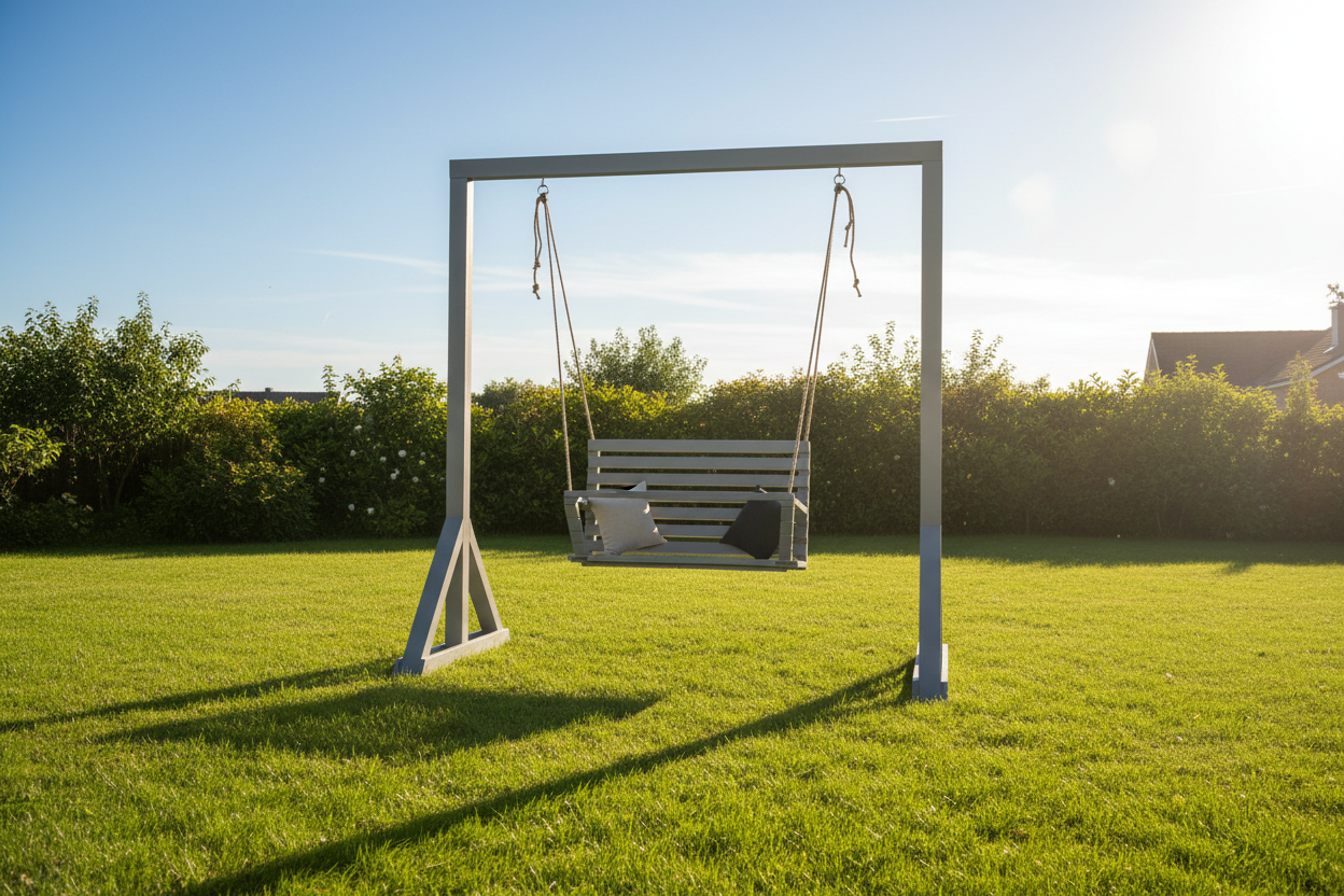 SAKART Double Wooden Kids Swing (Ages 3–12)