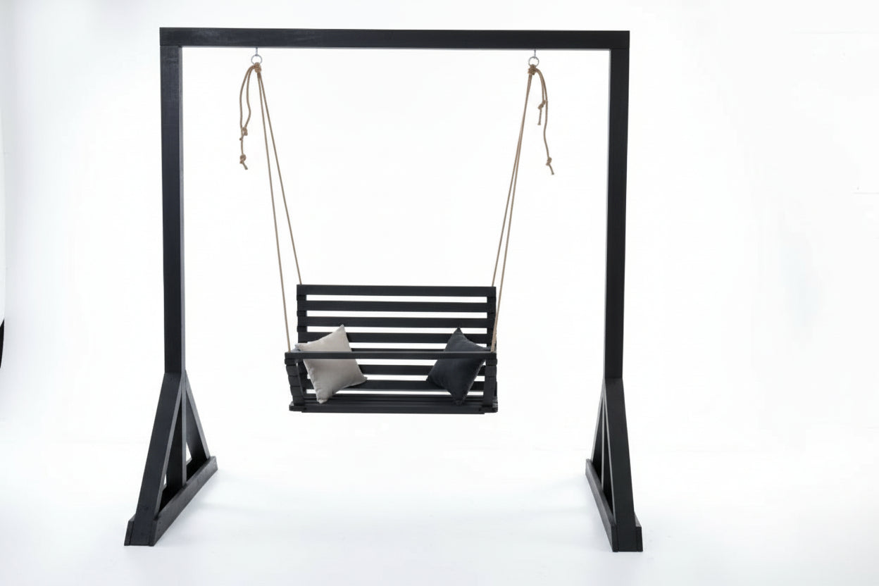 SAKART Double Wooden Kids Swing (Ages 3–12)