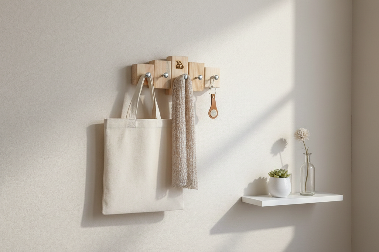 Key Holder Lemnart K – Handcrafted Natural Wooden Wall Key Rack
