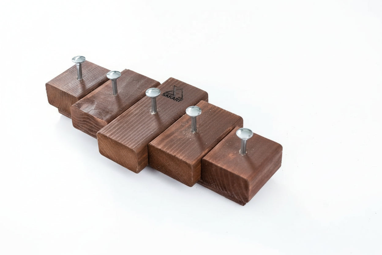 Key Holder Lemnart K – Handcrafted Chocolate  Wooden Wall Key Rack