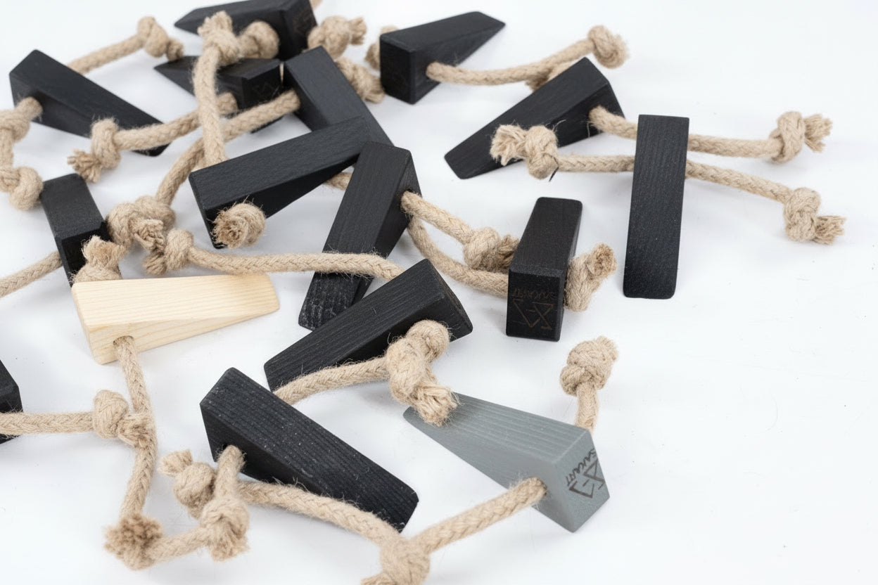 Handcrafted Eco Wooden Door Stopper-Black