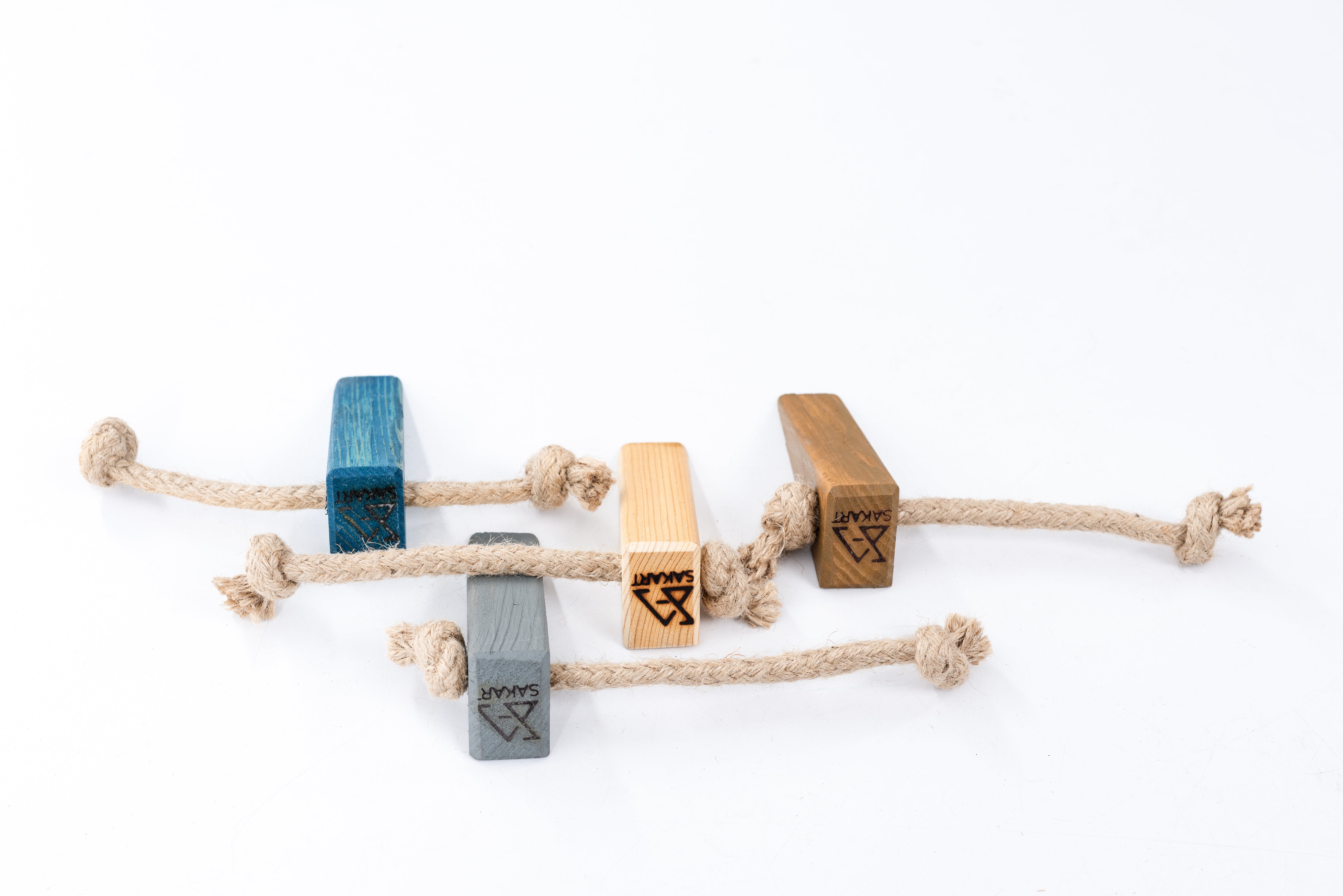 Handcrafted Eco Wooden Door Stopper – Set of 4 | Multicolour & Plastic-Free