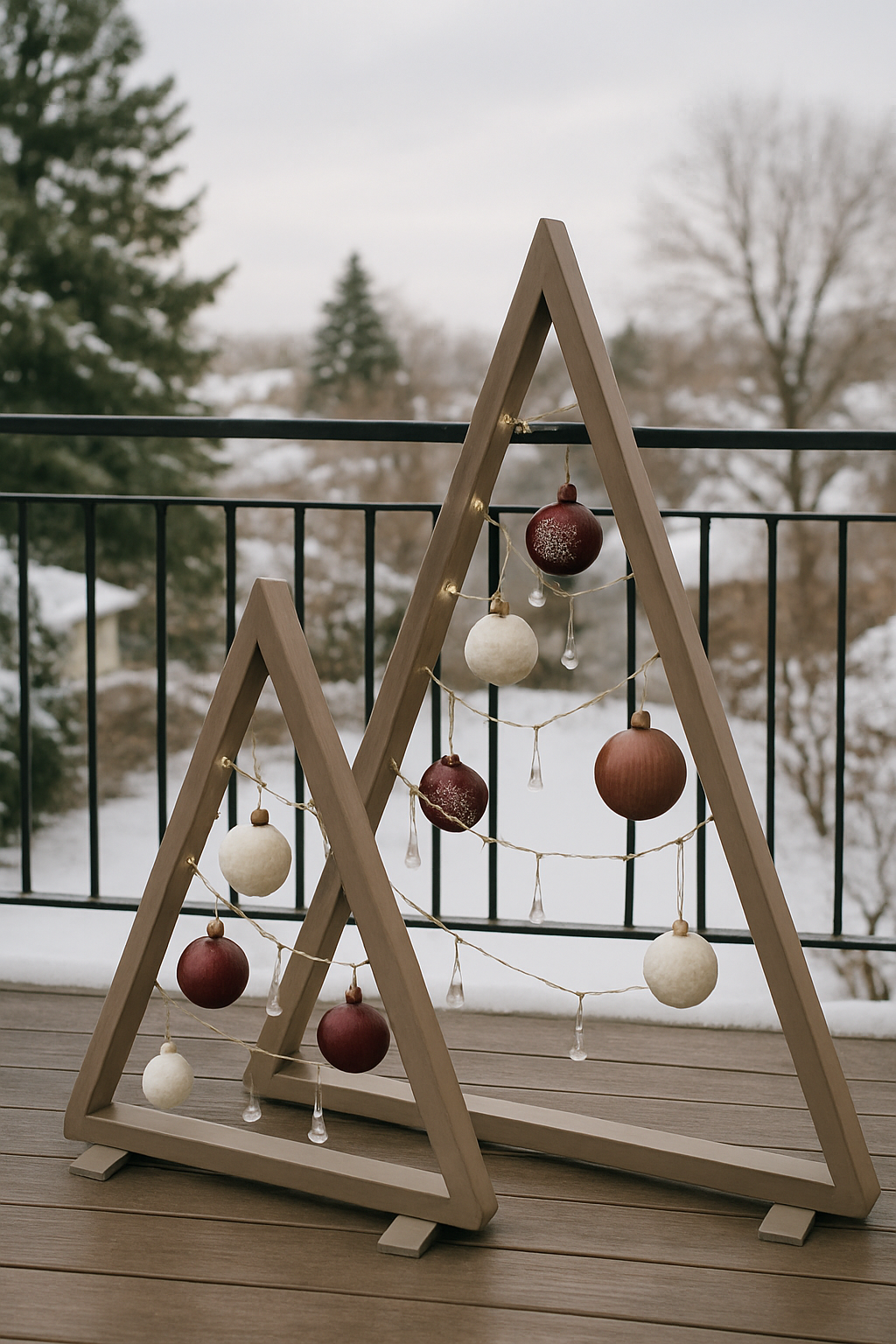 Sakart – Set of 2 Handcrafted Wooden Christmas Trees / Minimalist Holiday Decor