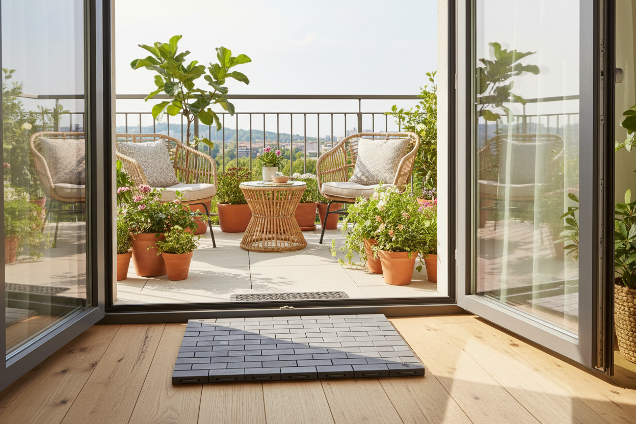 Doormat “Lemnart I” Taupe – Handcrafted Eco Wooden Mat