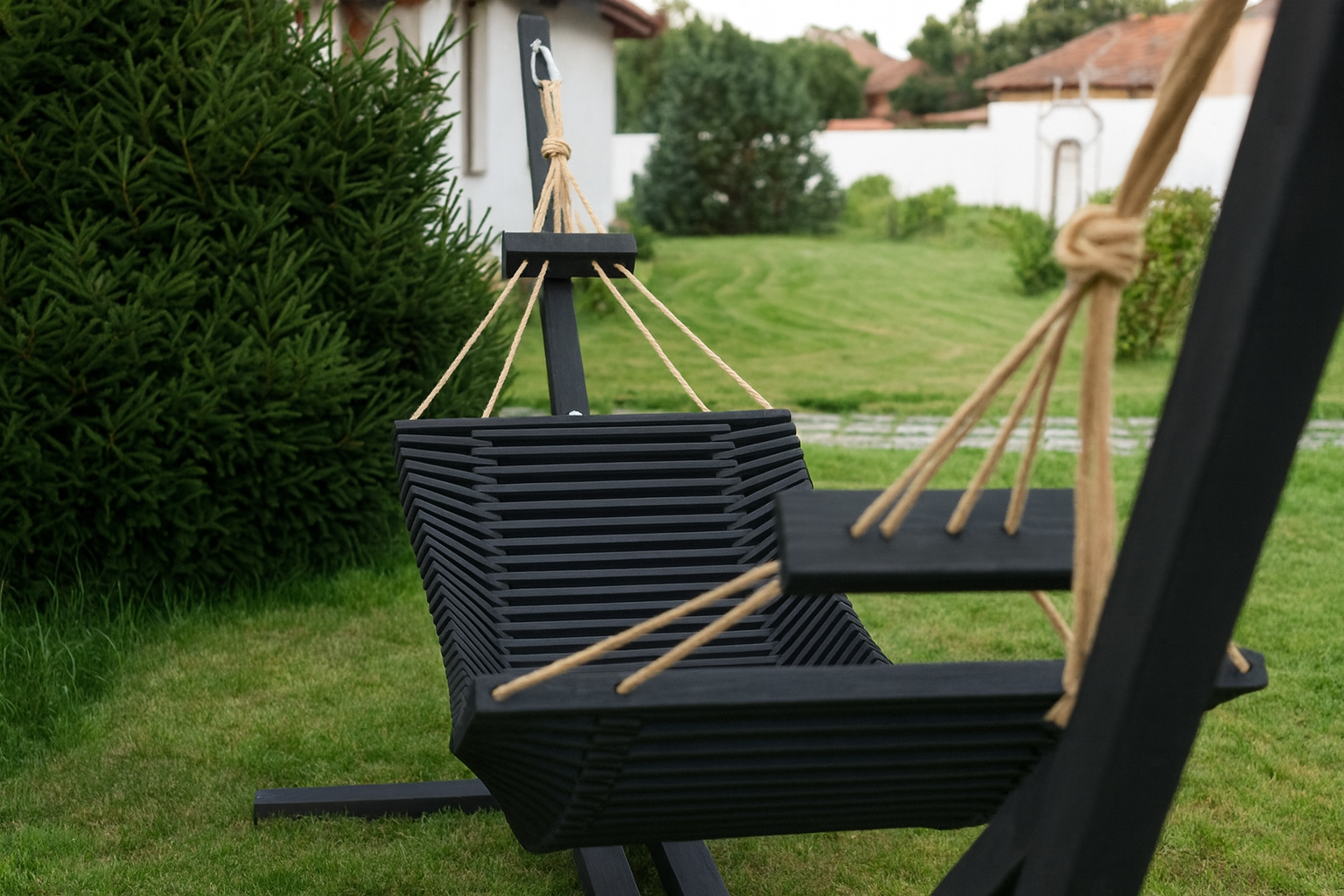 SAKART Wooden Hammock with or without Stand - Outdoor Garden Hammock