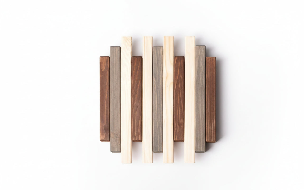 Multicolour Wooden Wall Rack - Solid Wood Entryway Shelf | Lemnart-N Mini