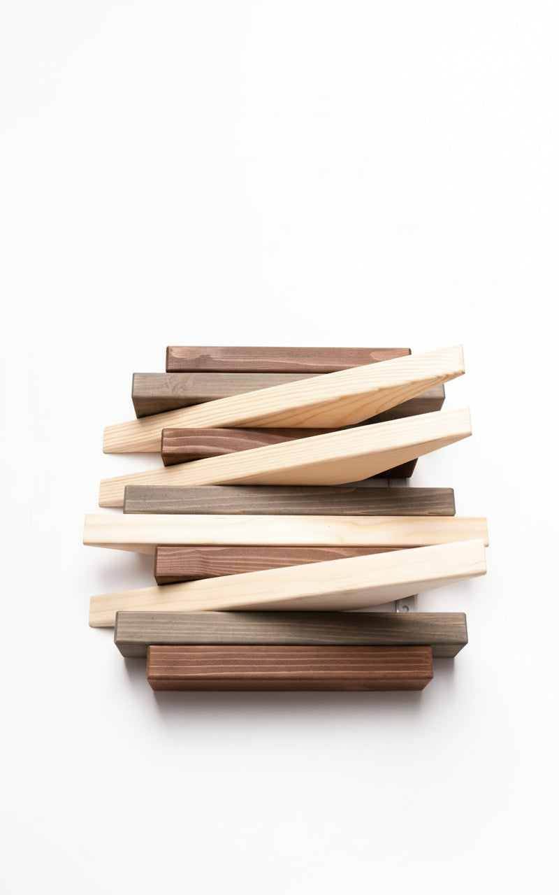 Multicolour Wooden Wall Rack - Solid Wood Entryway Shelf | Lemnart-N Mini