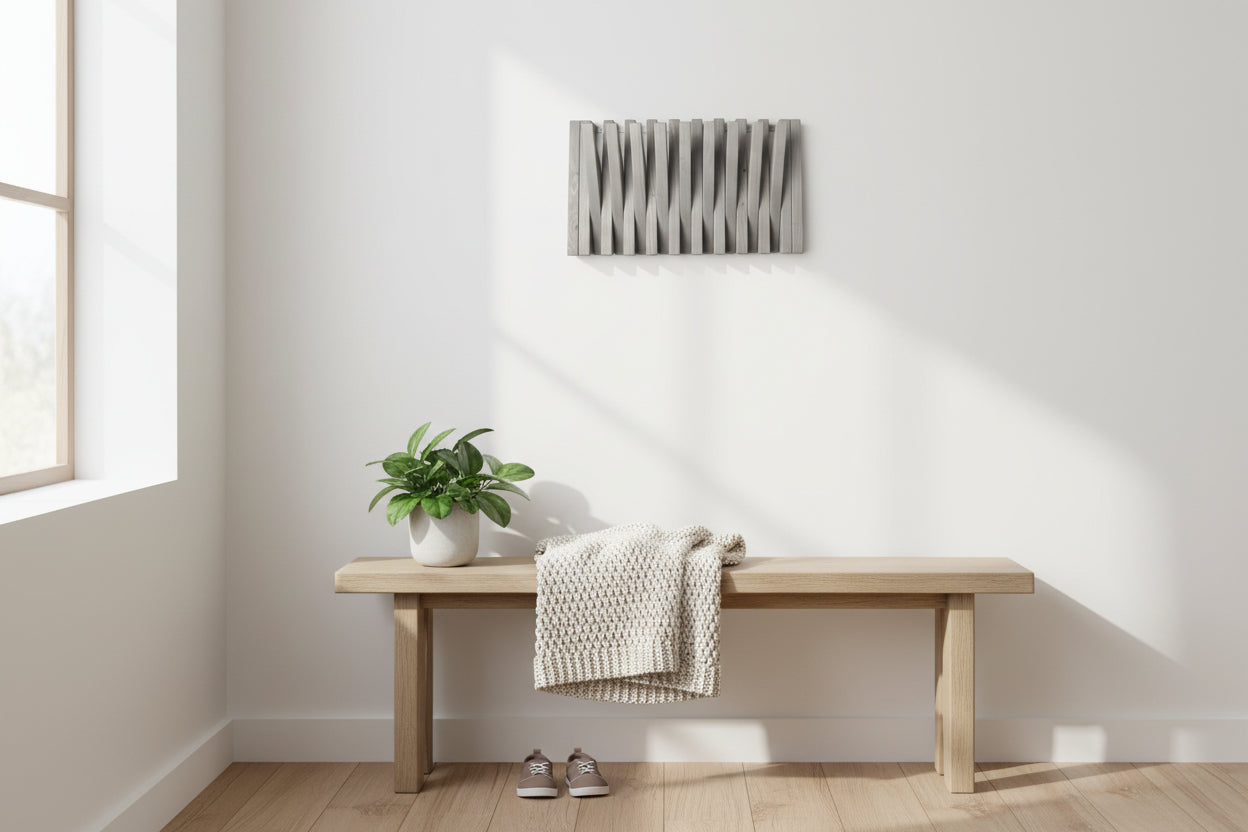 Hanger Lemnart-R – Handcrafted Taupe Wooden Wall Rack