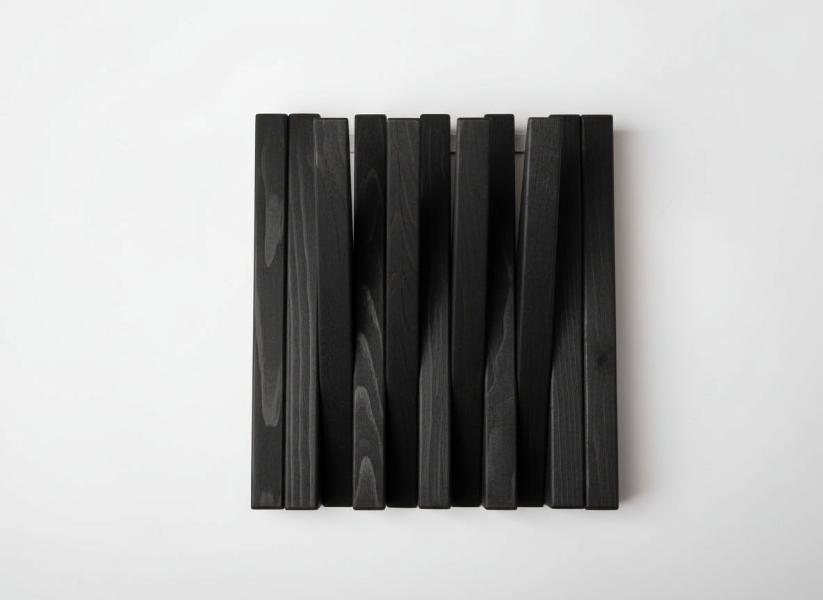 Black Wooden Wall Rack - Compact Entryway Coat Rack | Lemnart-R Mini
