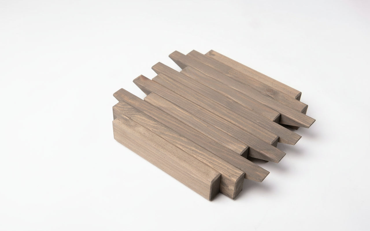 Taupe Wooden Wall Rack - Entryway Coat Rack | Lemnart-N mini