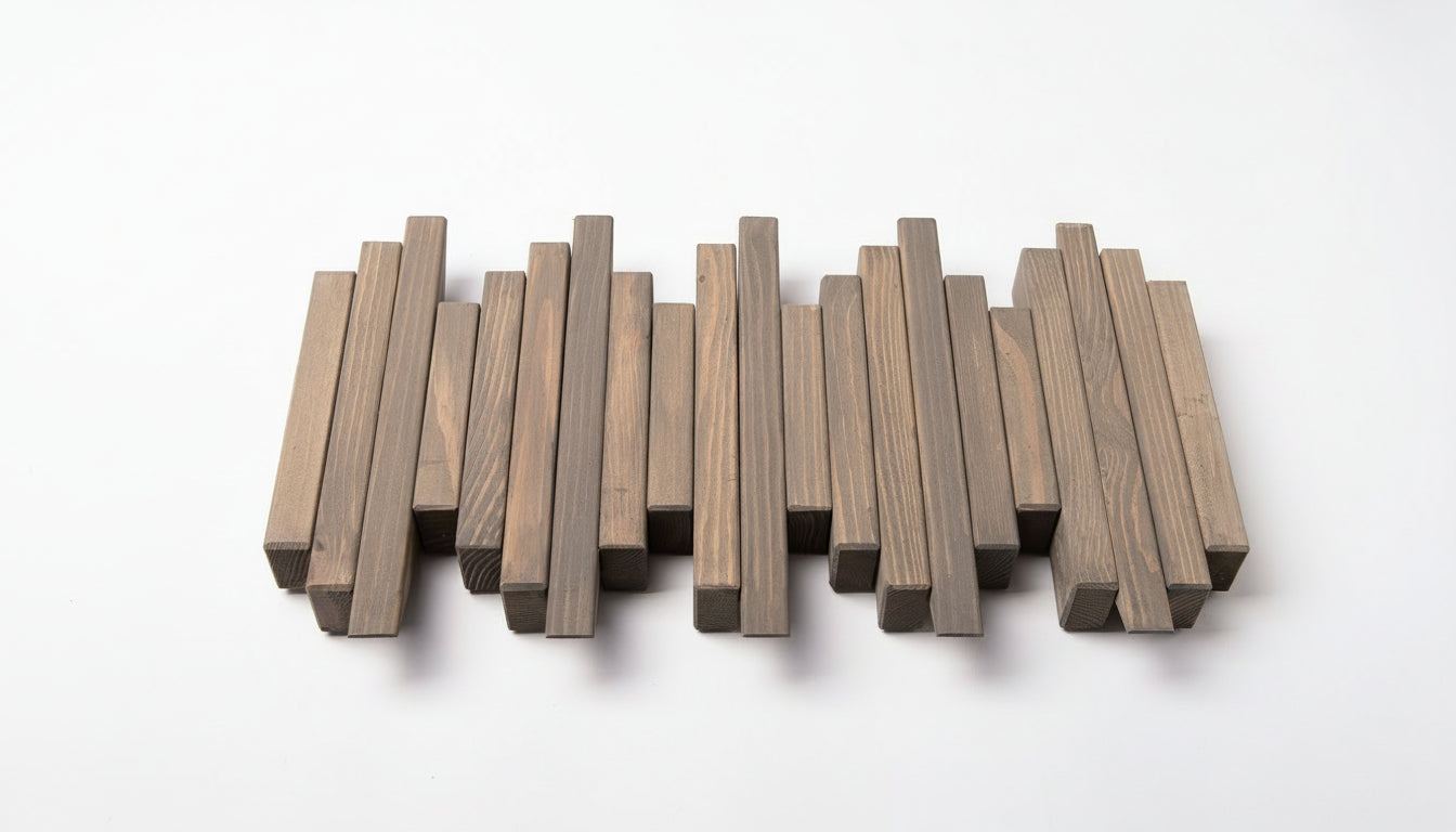 Taupe Wooden Wall Rack - Entryway Coat Rack | Lemnart-N