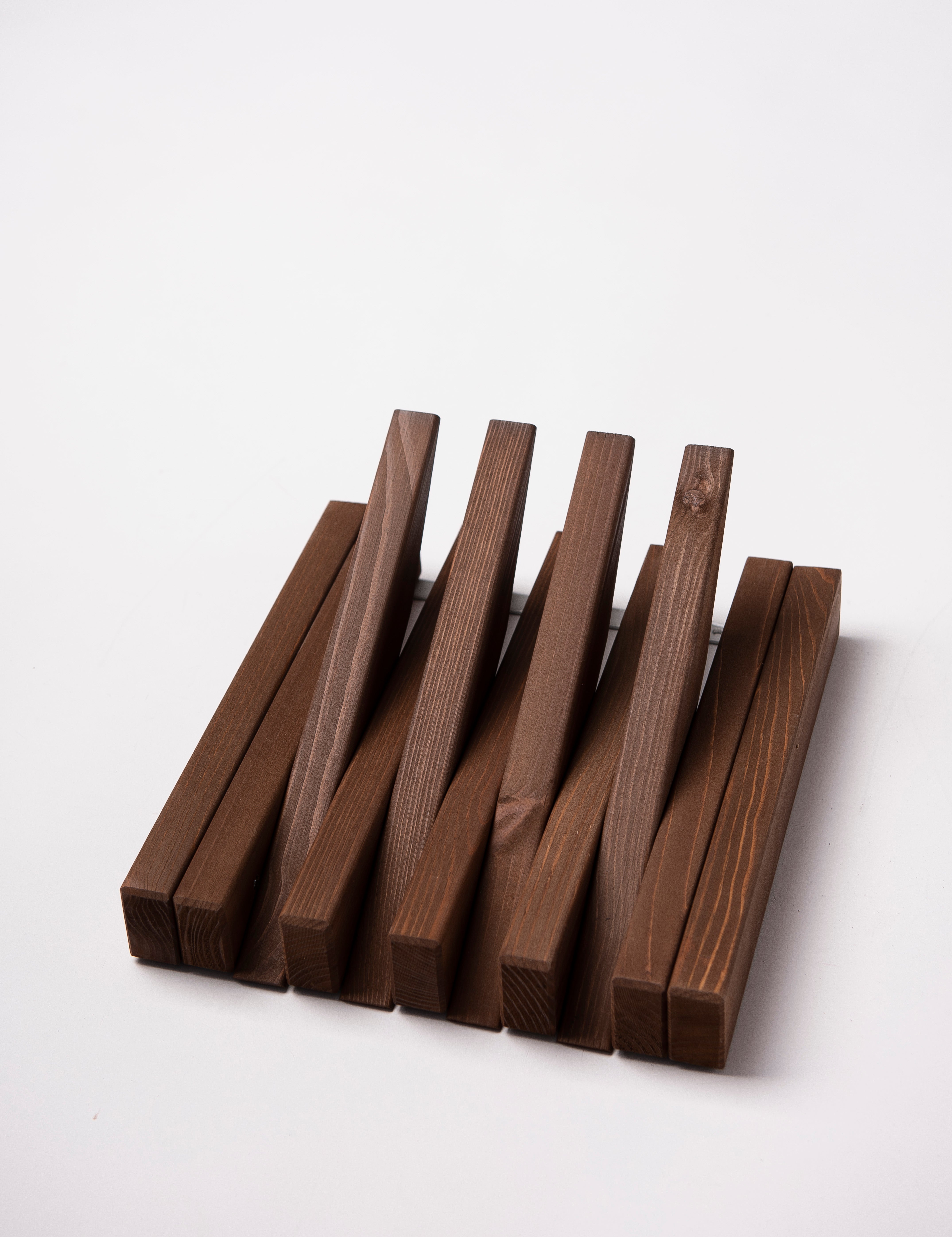 Chocolate Wooden Wall Rack - Entryway Wall Hanger| Lemnart-R Mini
