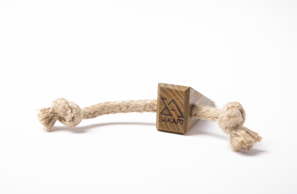 Handcrafted Eco Wooden Door Stopper- Mustard
