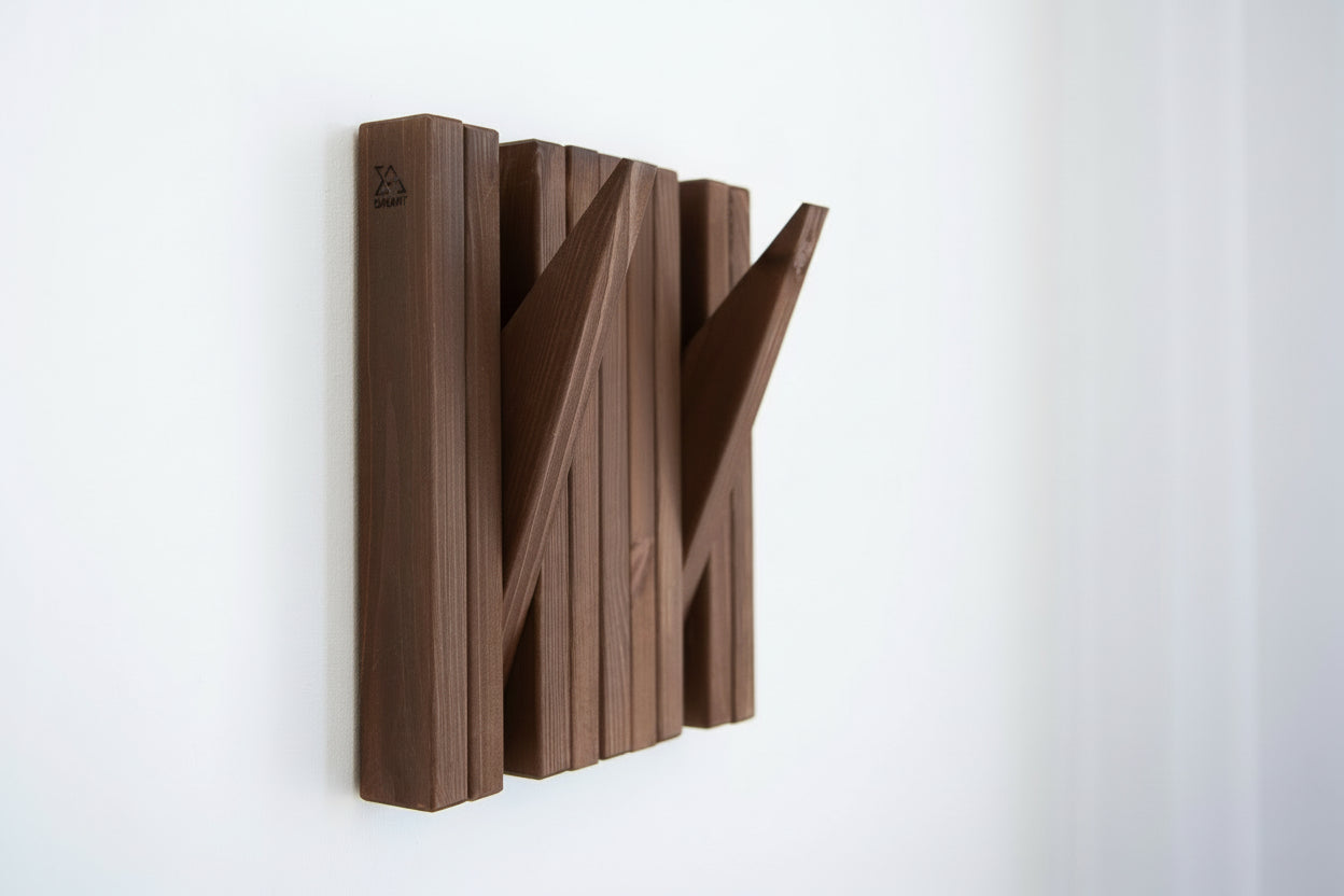 Chocolate Wooden Wall Rack - Entryway Wall Hanger| Lemnart-R Mini