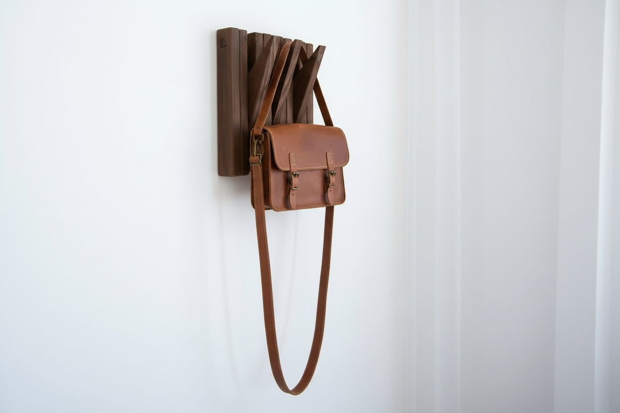Chocolate Wooden Wall Rack - Entryway Wall Hanger| Lemnart-R Mini