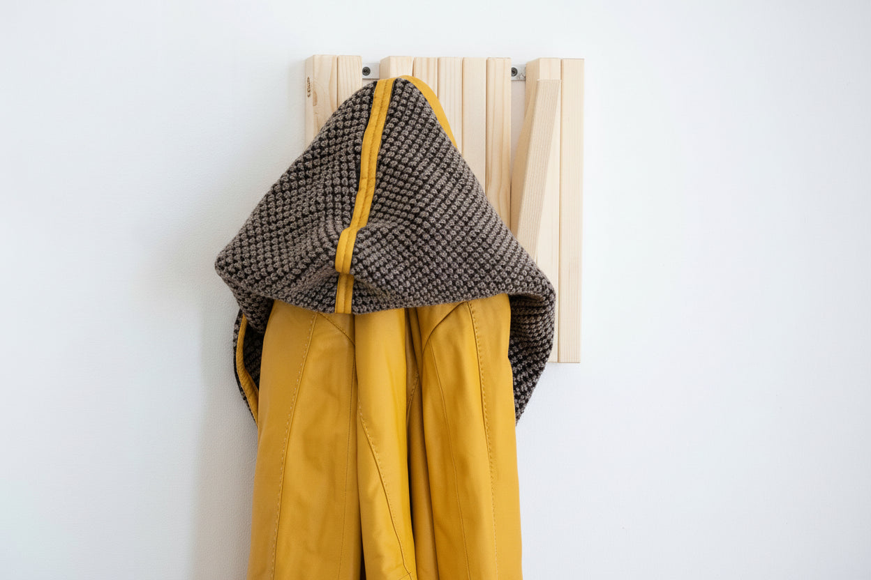 Natural Wooden Wall Rack - Hallway Organizer | Lemnart-R Mini