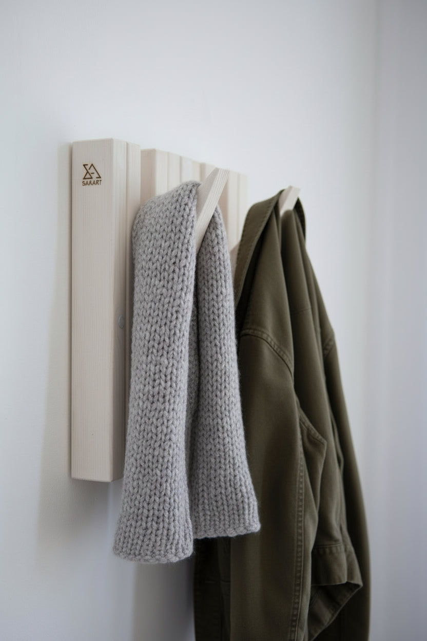 White Wooden Wall Rack - Indoor & Outdoor Storage | Lemnart-R mini