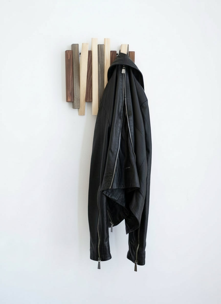 Multicolour Wooden Wall Rack - Solid Wood Entryway Shelf | Lemnart-N Mini