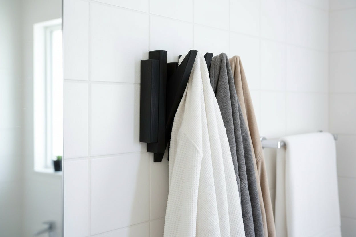 Black Wooden Wall Rack - Entryway Coat Rack Shelf | Lemnart-N Mini