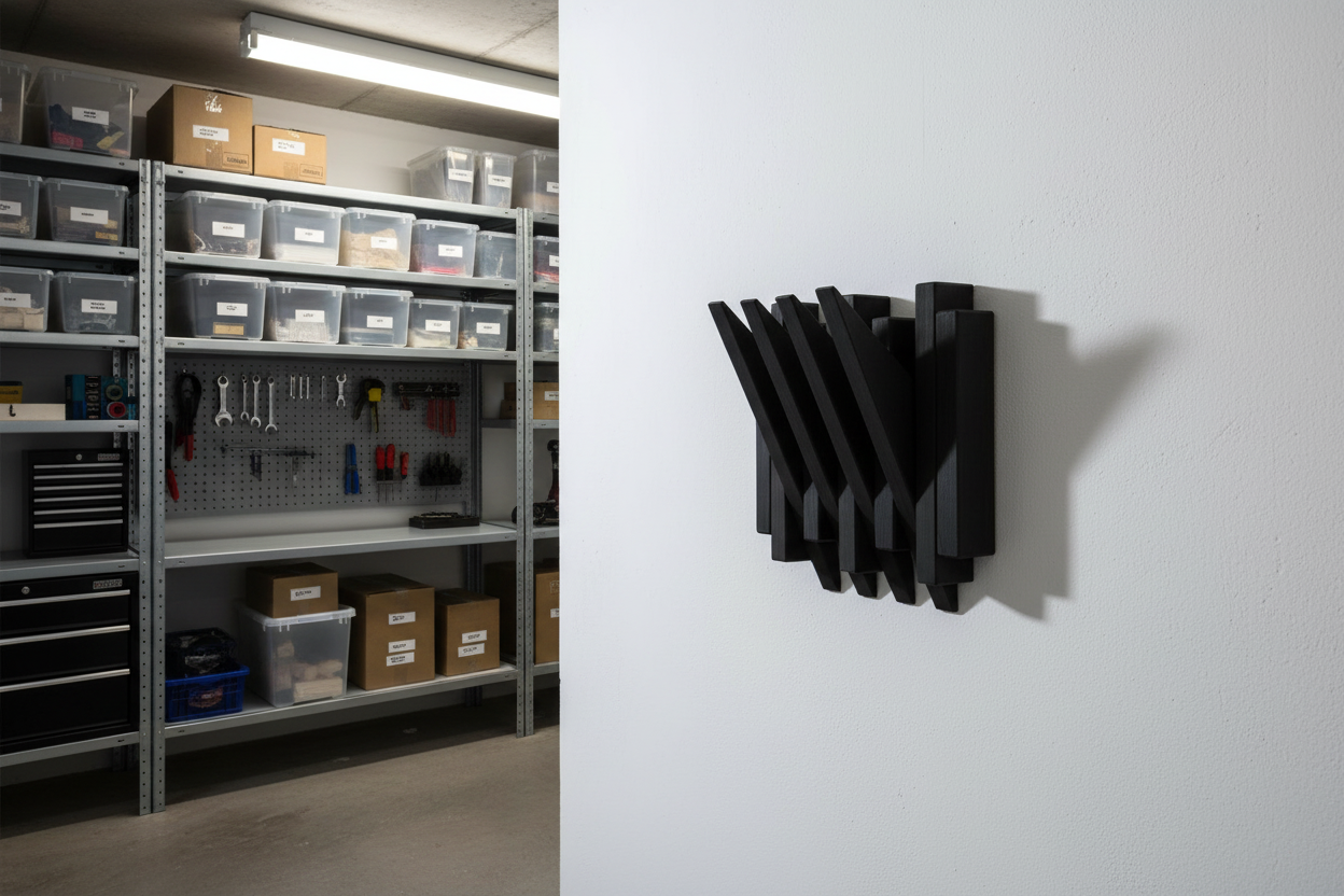 Black Wooden Wall Rack - Entryway Coat Rack Shelf | Lemnart-N Mini