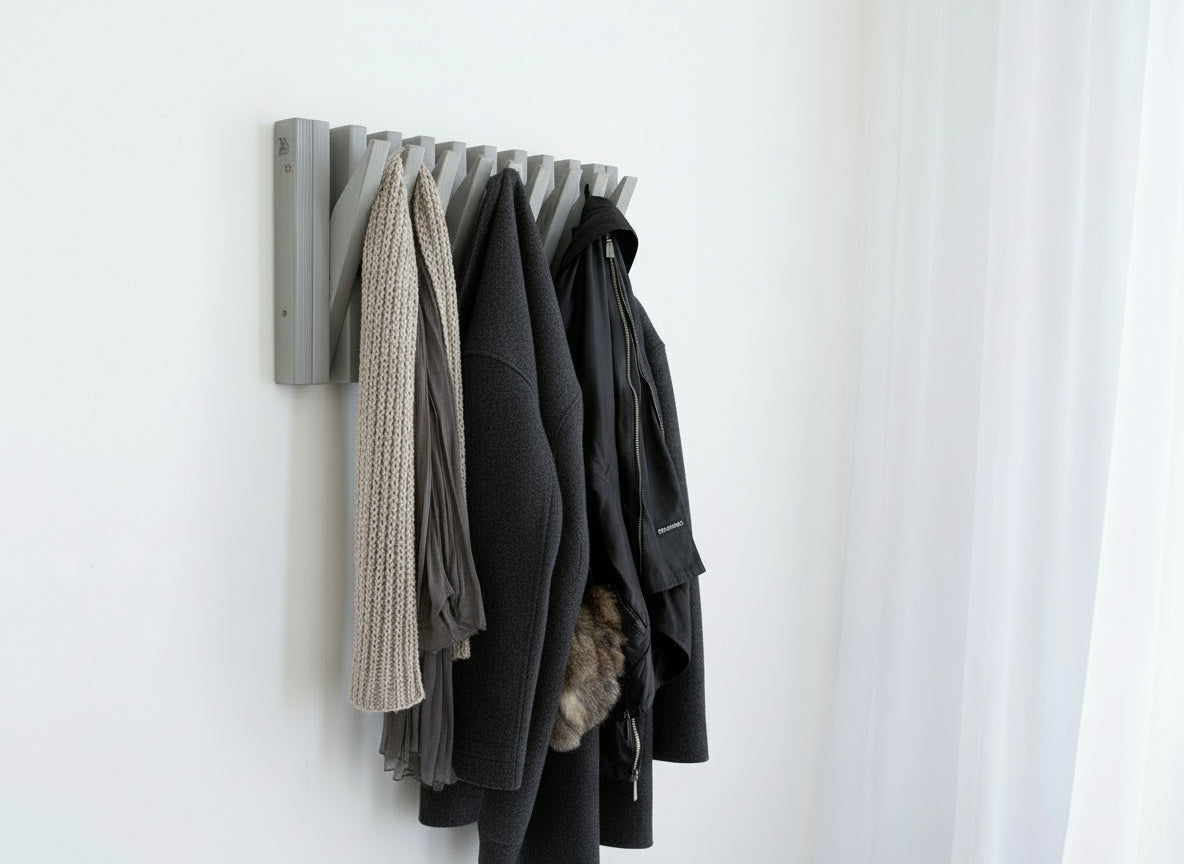 Hanger Lemnart-R – Handcrafted Taupe Wooden Wall Rack
