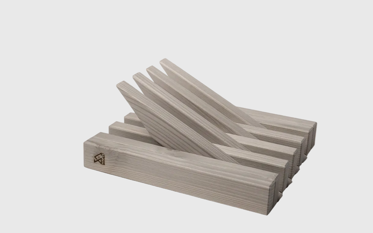 Taupe Wooden Wall Rack - Entryway Organizer | Lemnart-R1 Mini