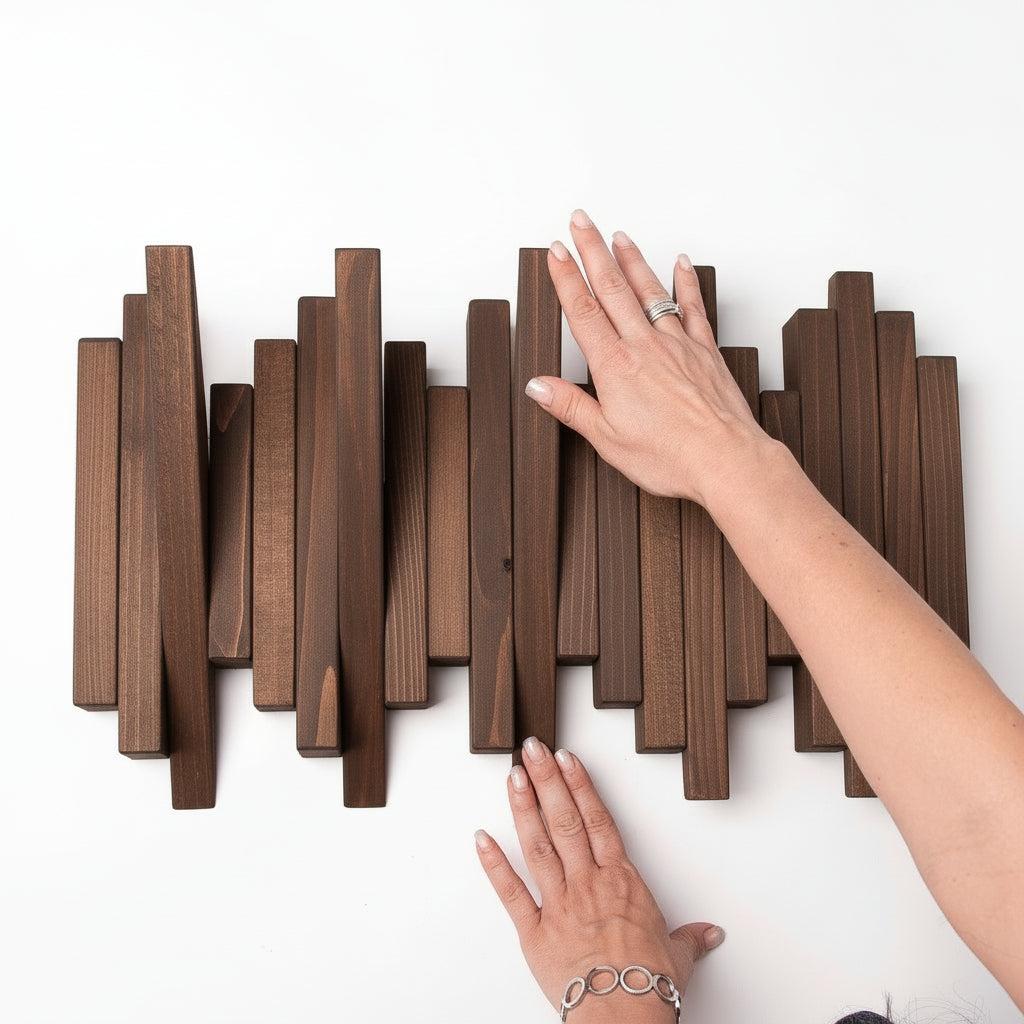 Chocolate Wooden Wall Rack - Handmade Rack Wall Hanger | Lemnart-N