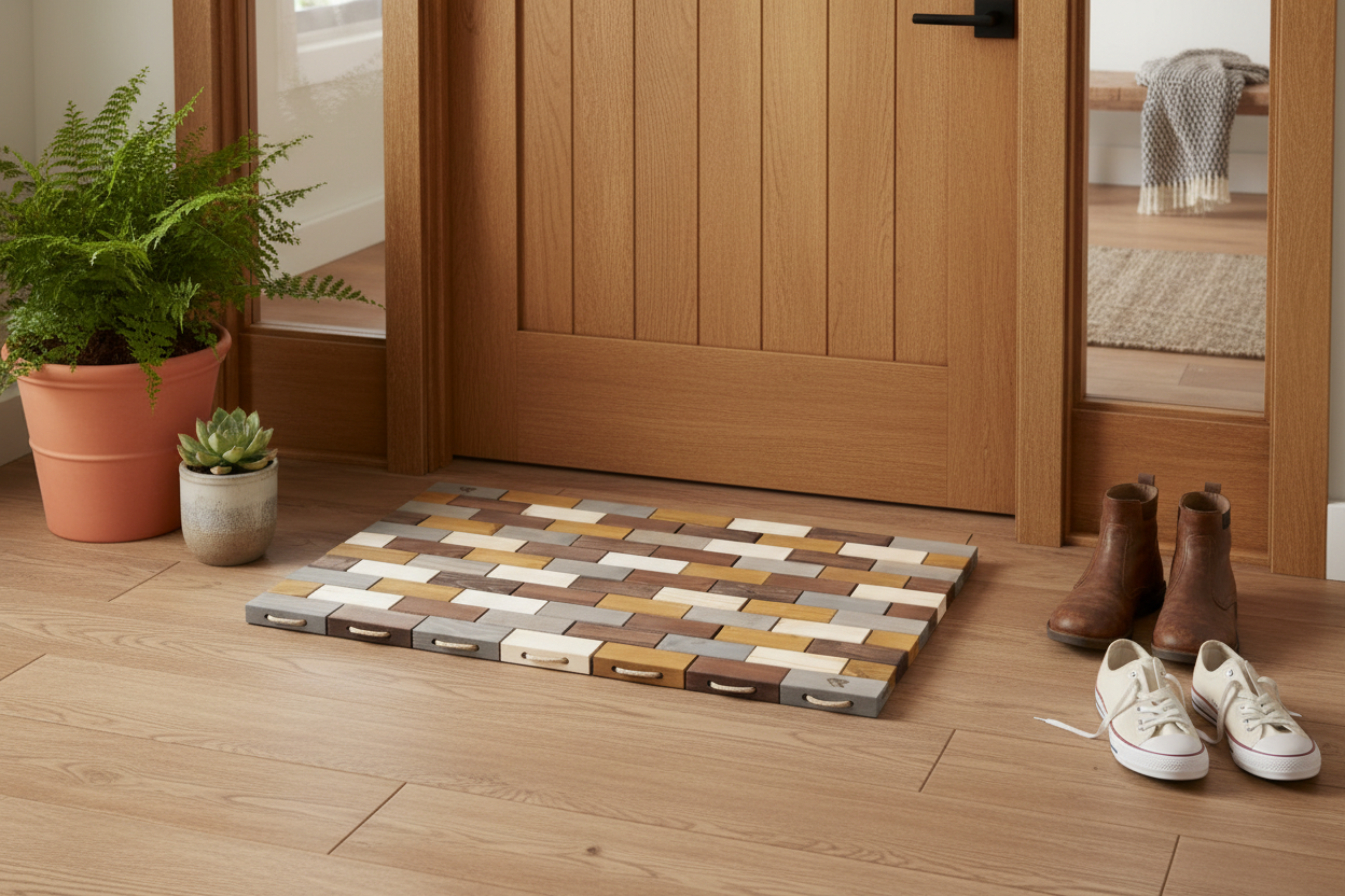 Handmade Wooden Doormat – Natural, Durable & Versatile
