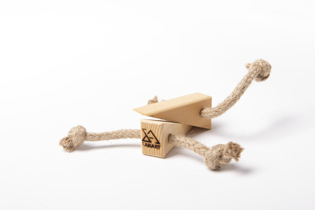 Handcrafted Eco Wooden Door Stopper-Natural