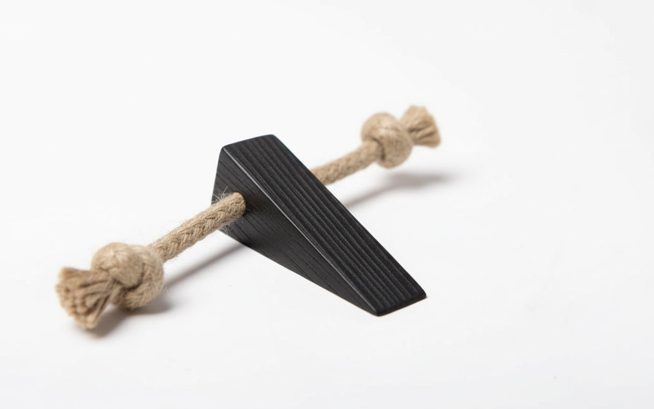 Handcrafted Eco Wooden Door Stopper-Black